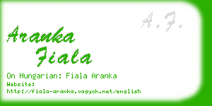 aranka fiala business card